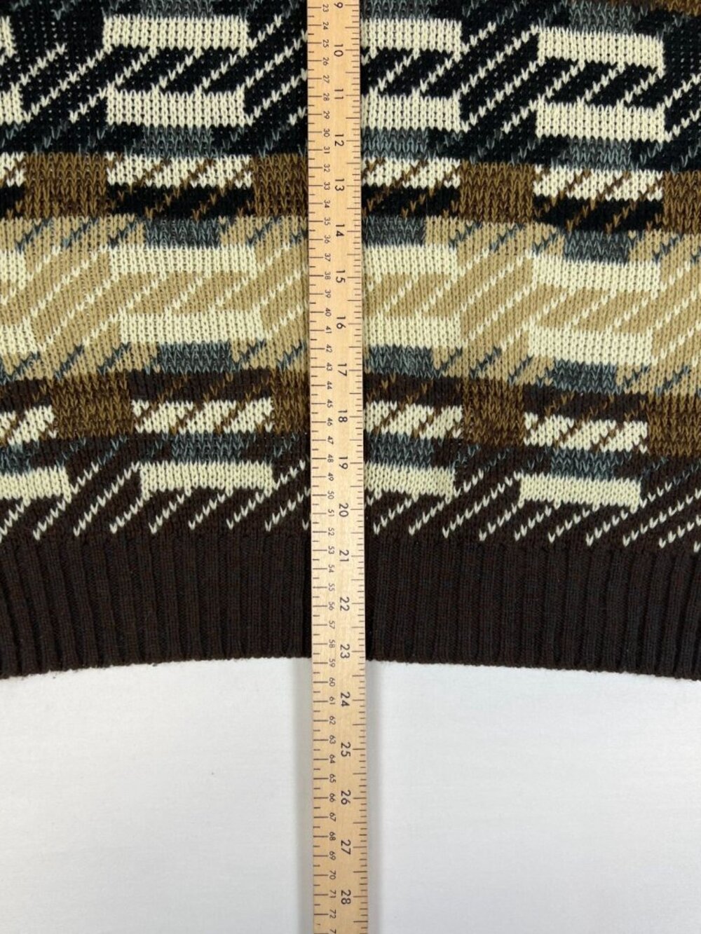 Vintage The Men’s Store at Sears Large Crewneck Sweater Brown Patterned 90s - Picture 4 of 7